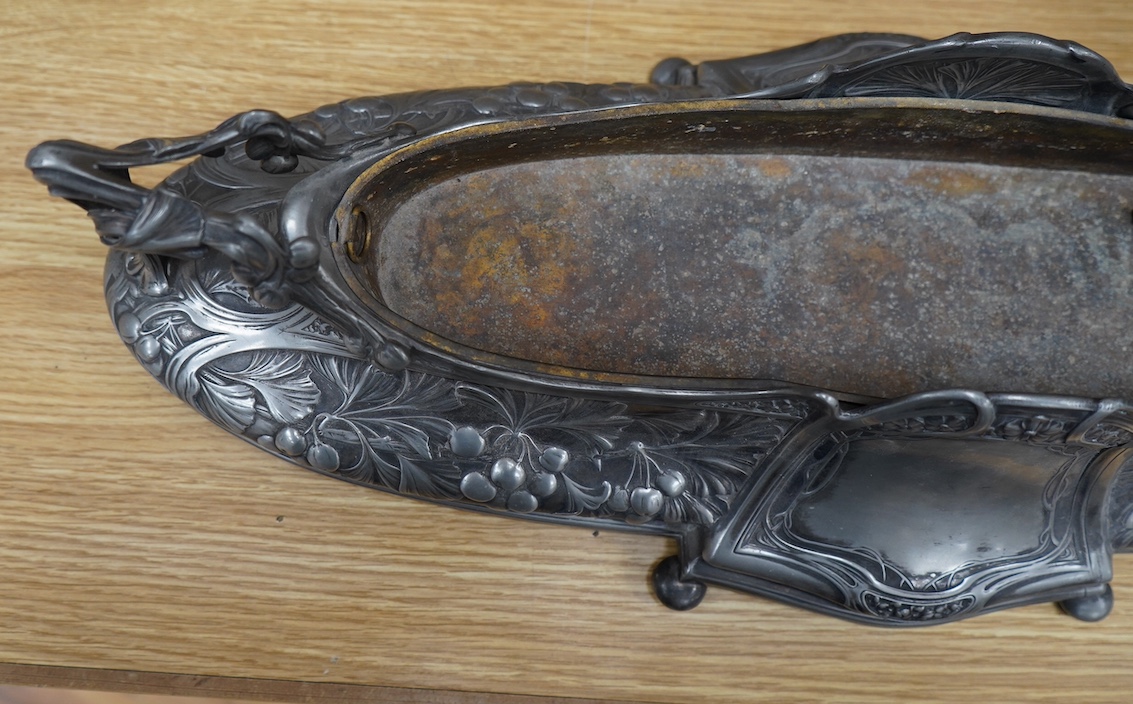 An early 20th Century German Art Nouveau B & G Imperial centrepiece, 63.5cm long. Condition - fair to good